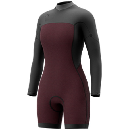 2026 Mystic Mujer Haven 3/2mm Doble Chest Zip Manga Larga Shorty Neopreno 35000.270044 - Iris Blue